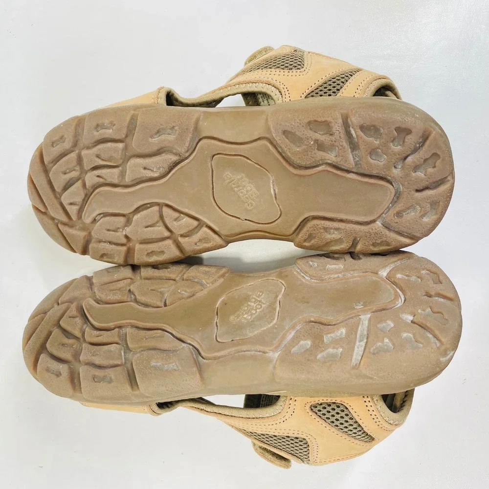 Georgia Boot Wee Junz Mens 10 Tan Leather Mesh Sport Hiking Sandals F0501